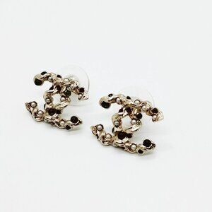 Chanel Pierced Earring Silver D18 K 499-072925